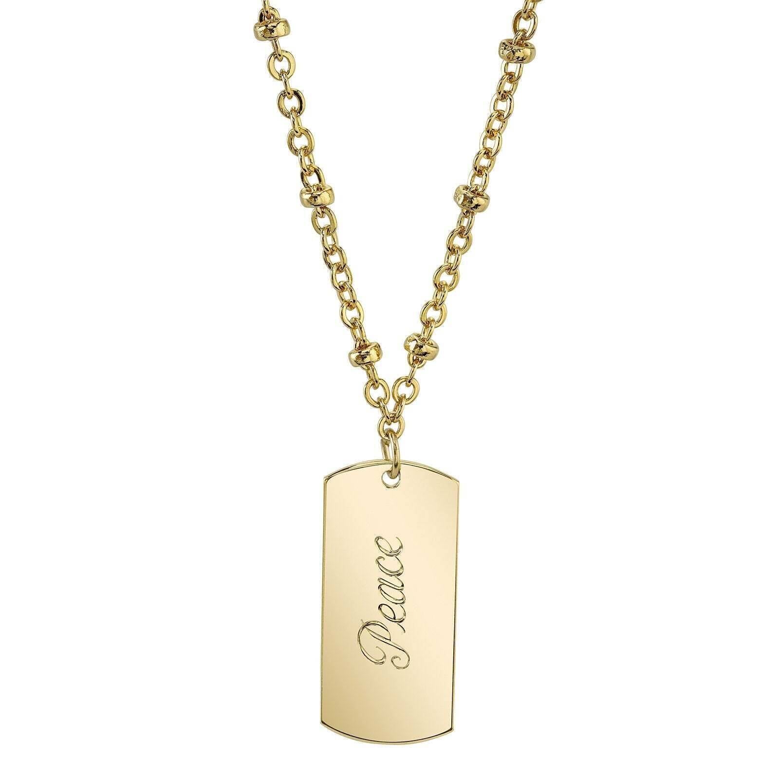 1928 Jewelry Sentiments Dog Tag Pendant Necklace 16" + 3" Extender