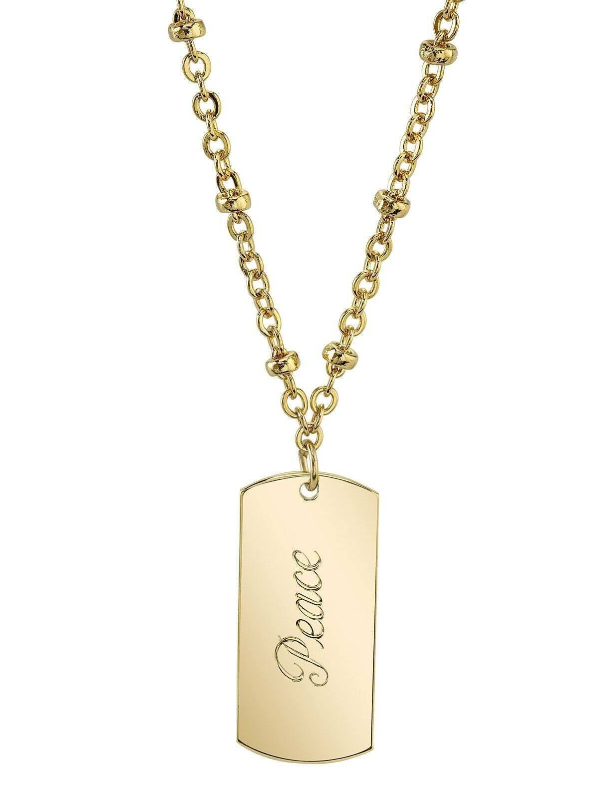 1928 Jewelry Sentiments Dog Tag Pendant Necklace 16" + 3" Extender