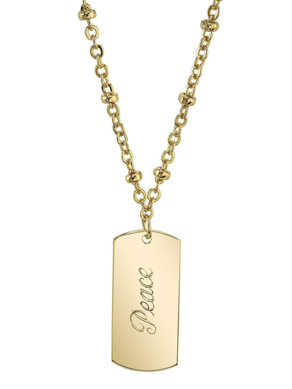 1928 Jewelry Sentiments Dog Tag Pendant Necklace 16" + 3" Extender