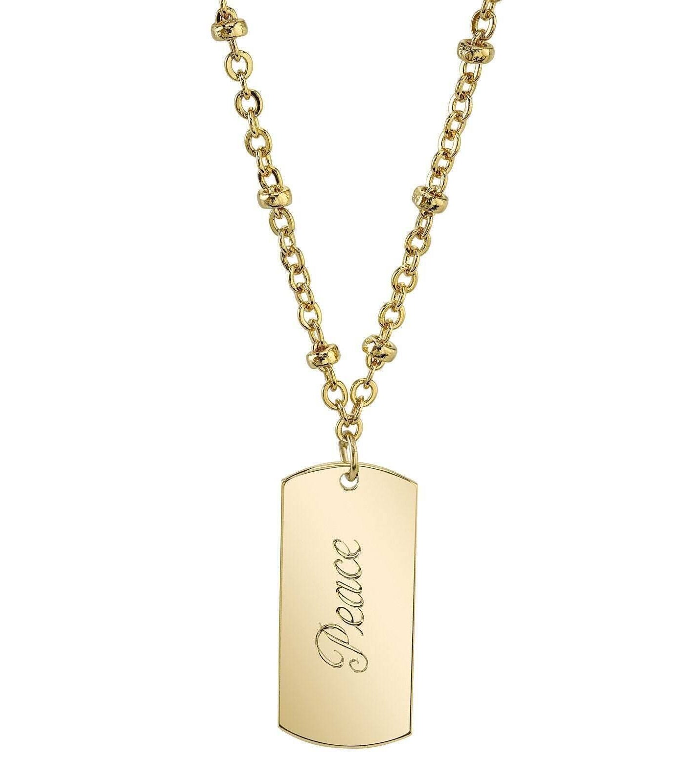 1928 Jewelry Sentiments Dog Tag Pendant Necklace 16" + 3" Extender