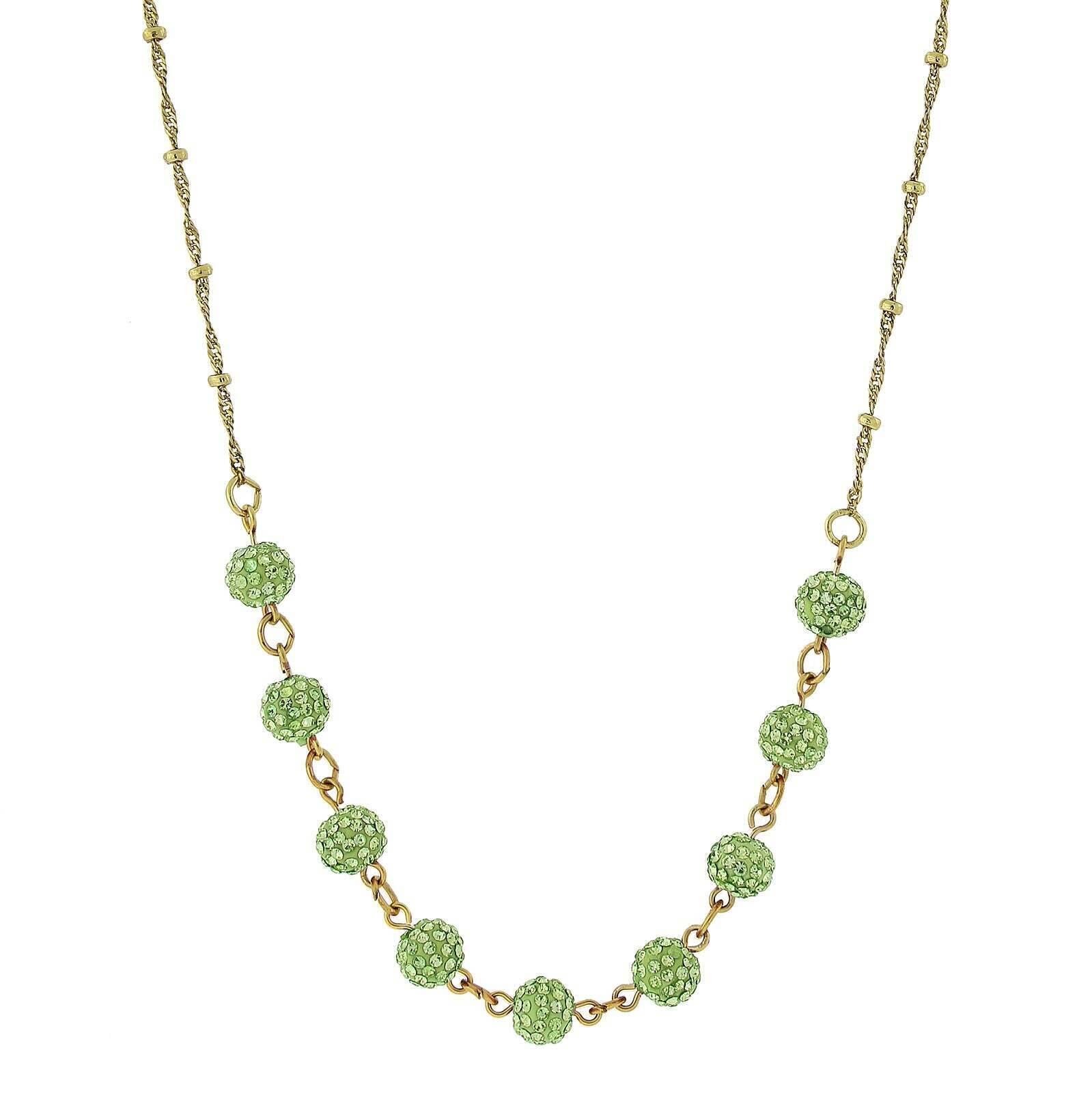 1928 Jewelry Crystal Fireball Pave Necklace 16" + 3" Extender