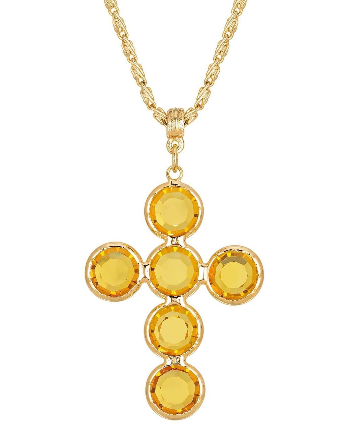 1928 Jewelry Austrian Crystal Cross Pendant Necklace 20"