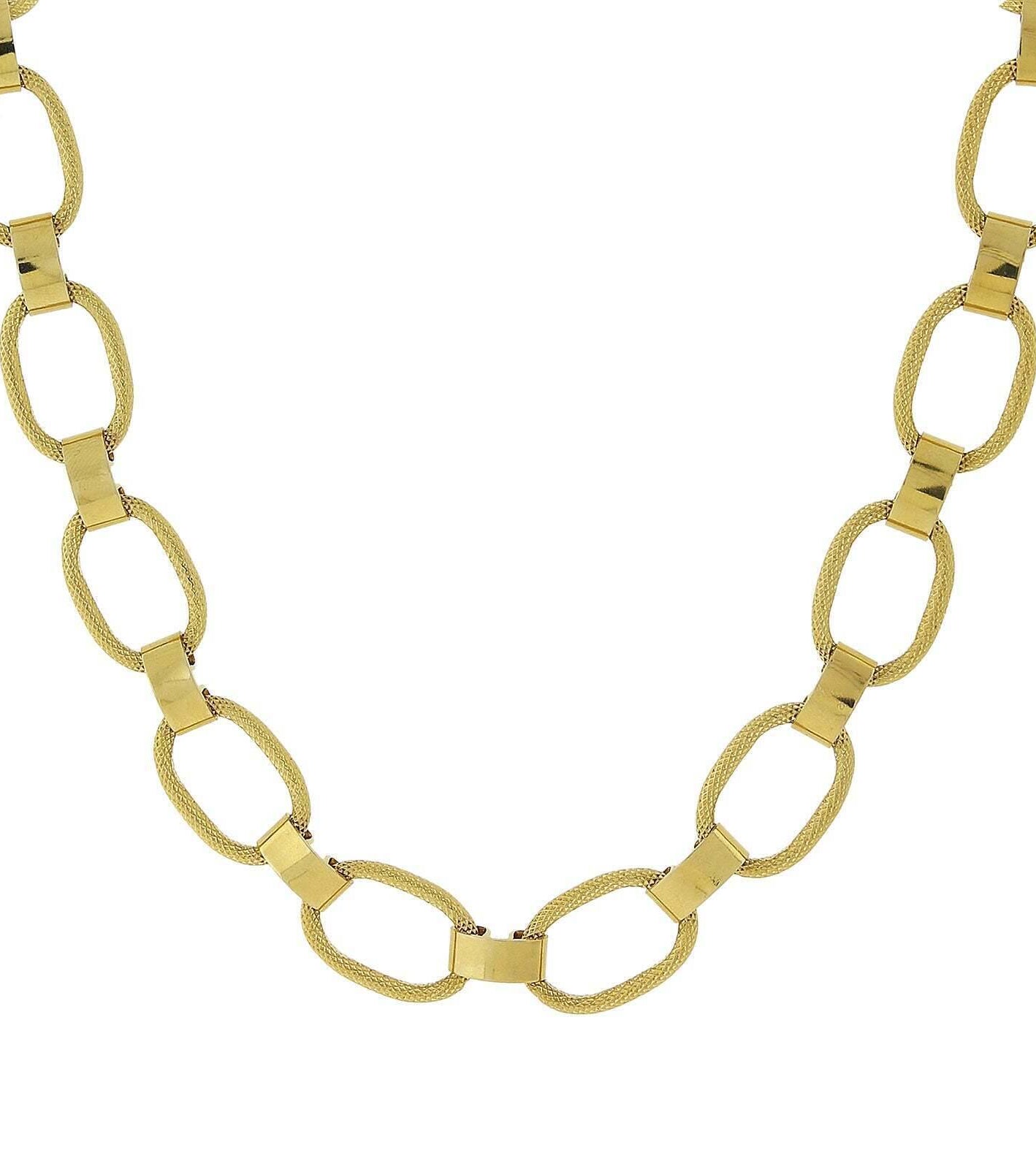 1928 Jewelry Classic Textured Link Necklace 18"