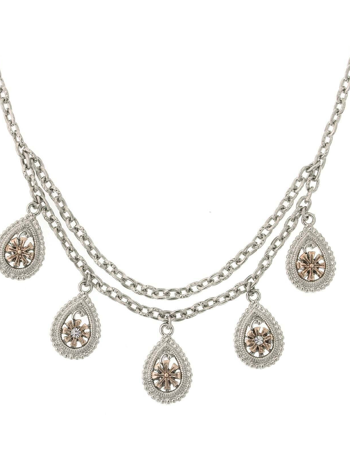 1928 Jewelry Multi Teardrop Necklace 16" + 3" Extender