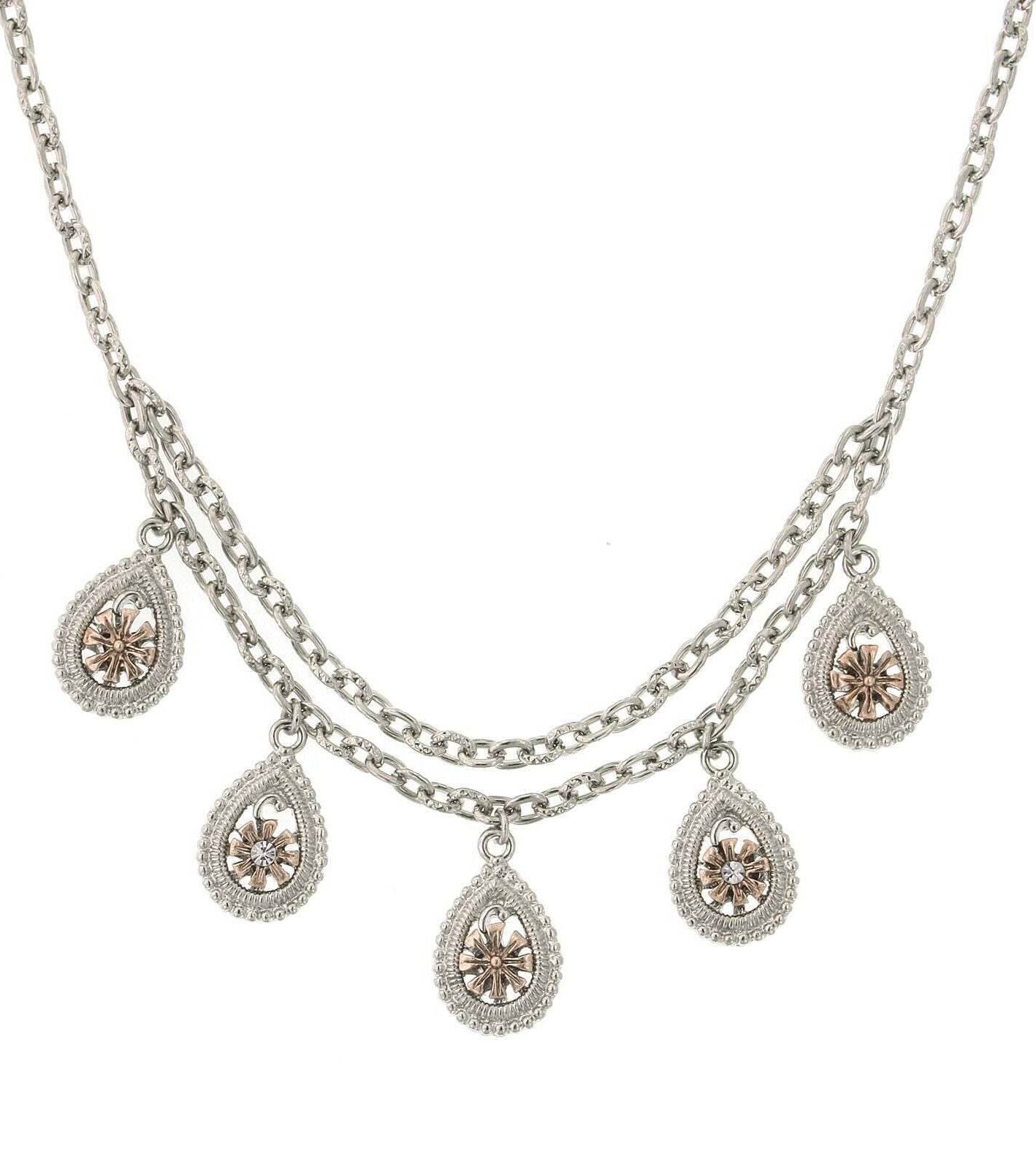 1928 Jewelry Multi Teardrop Necklace 16" + 3" Extender