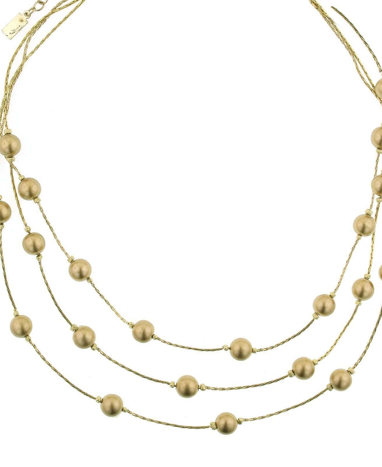 1928 Jewelry Matte Gold 8mm Faux Pearl Strandage Necklace 16" + 3" Extender