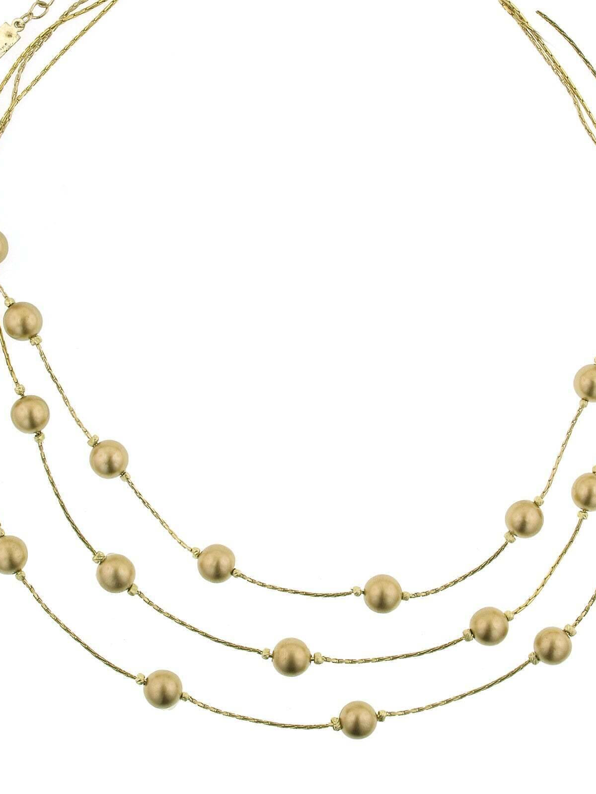 1928 Jewelry Matte Gold 8mm Faux Pearl Strandage Necklace 16" + 3" Extender
