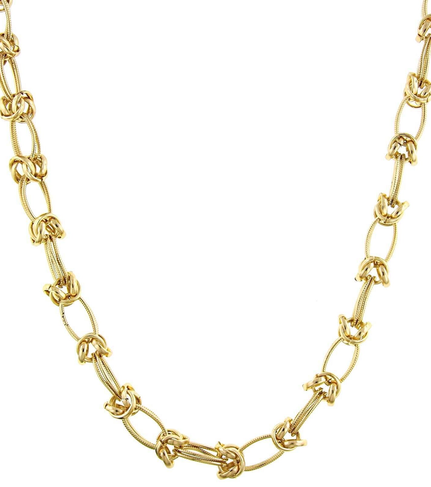 1928 Jewelry Gold Fancy Link Necklace 16" + 3" Extender