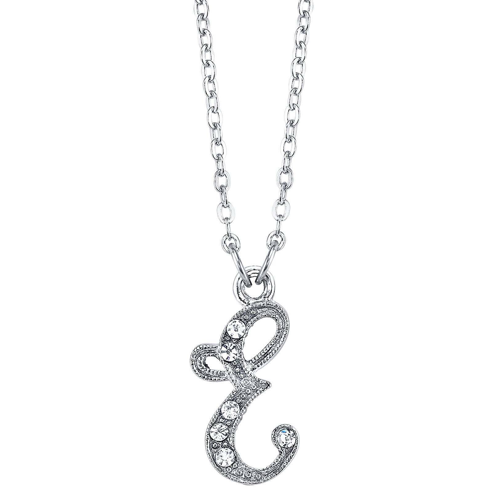 1928 Jewelry European Crystal Initial Necklace 16" + 3" Extender