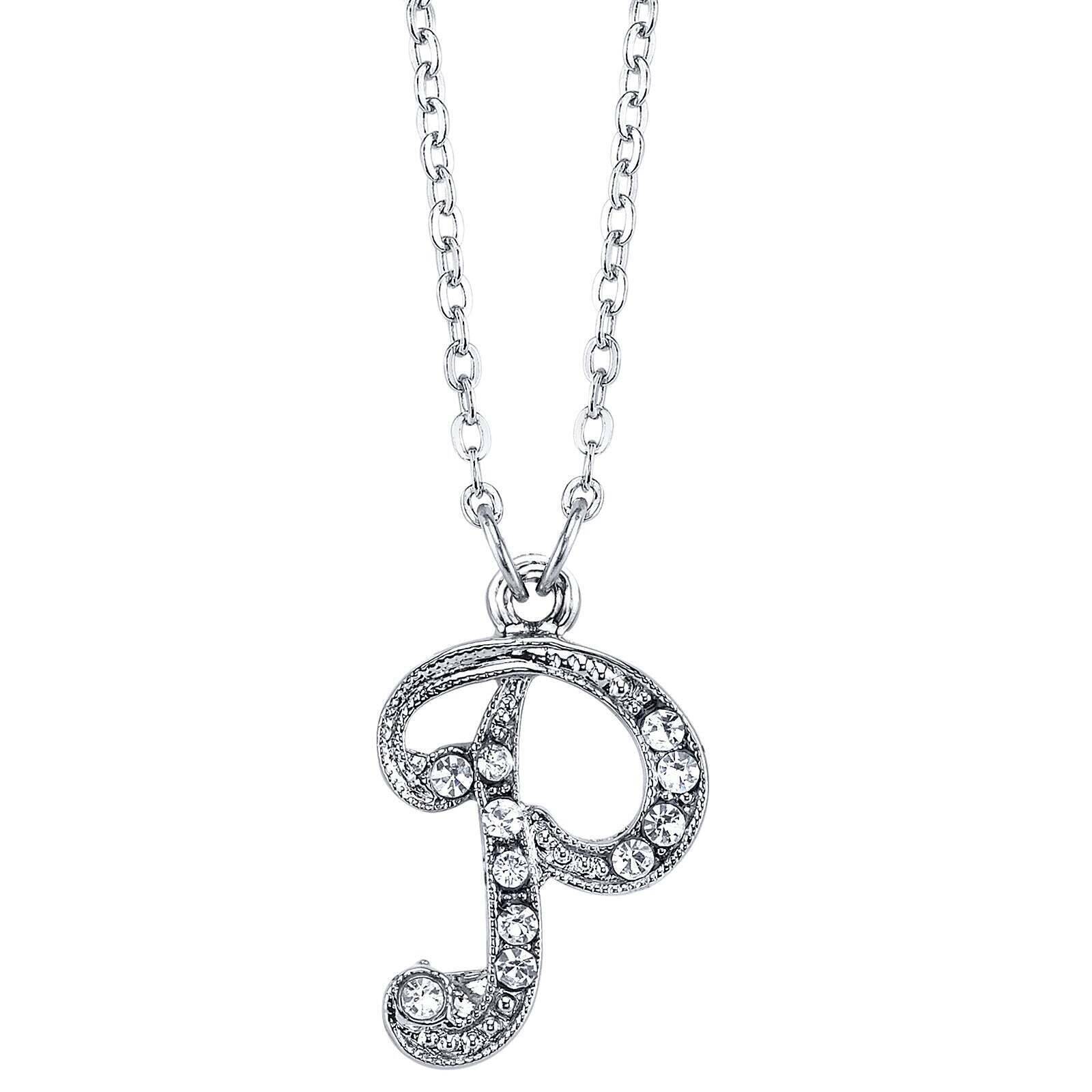1928 Jewelry European Crystal Initial Necklace 16" + 3" Extender
