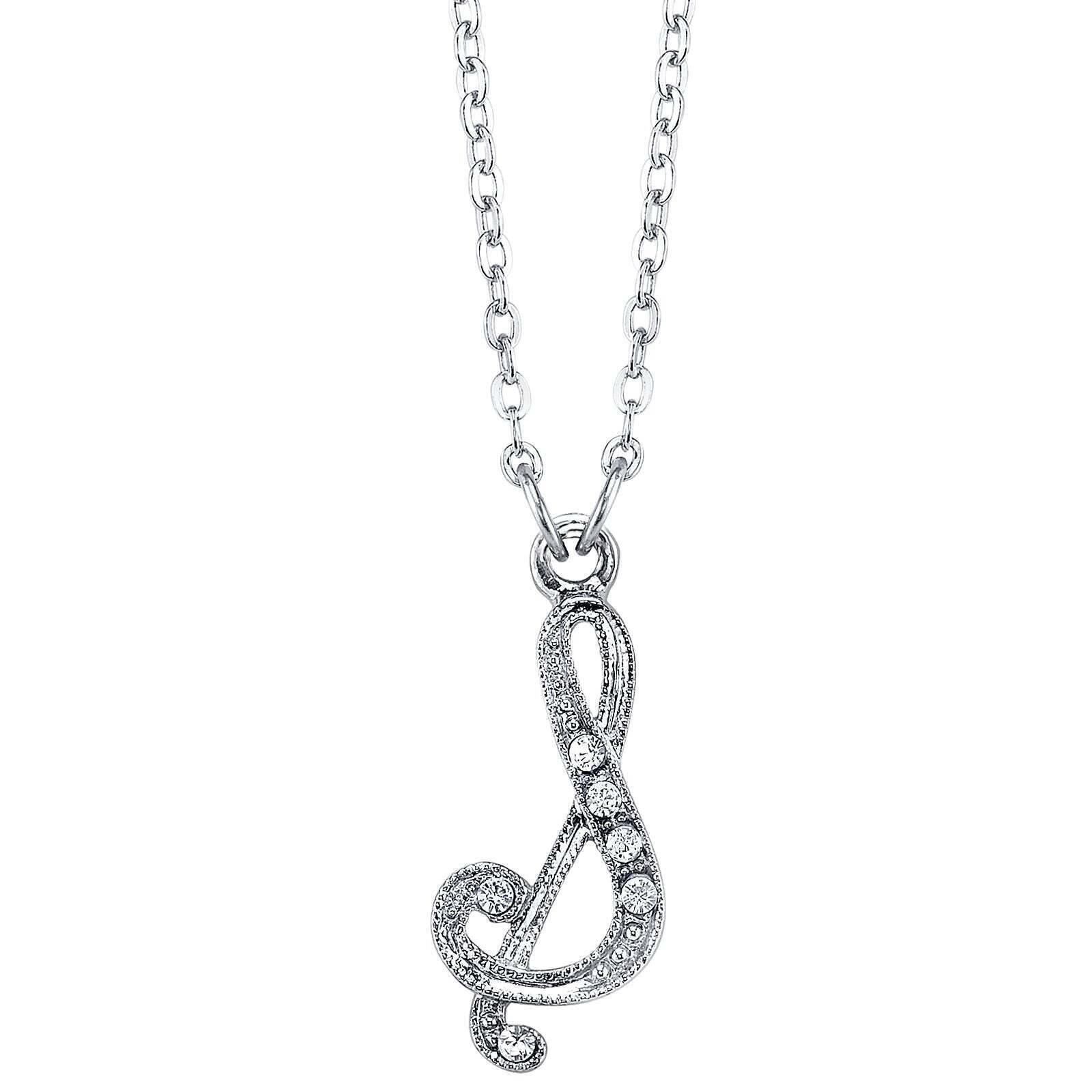 1928 Jewelry European Crystal Initial Necklace 16" + 3" Extender