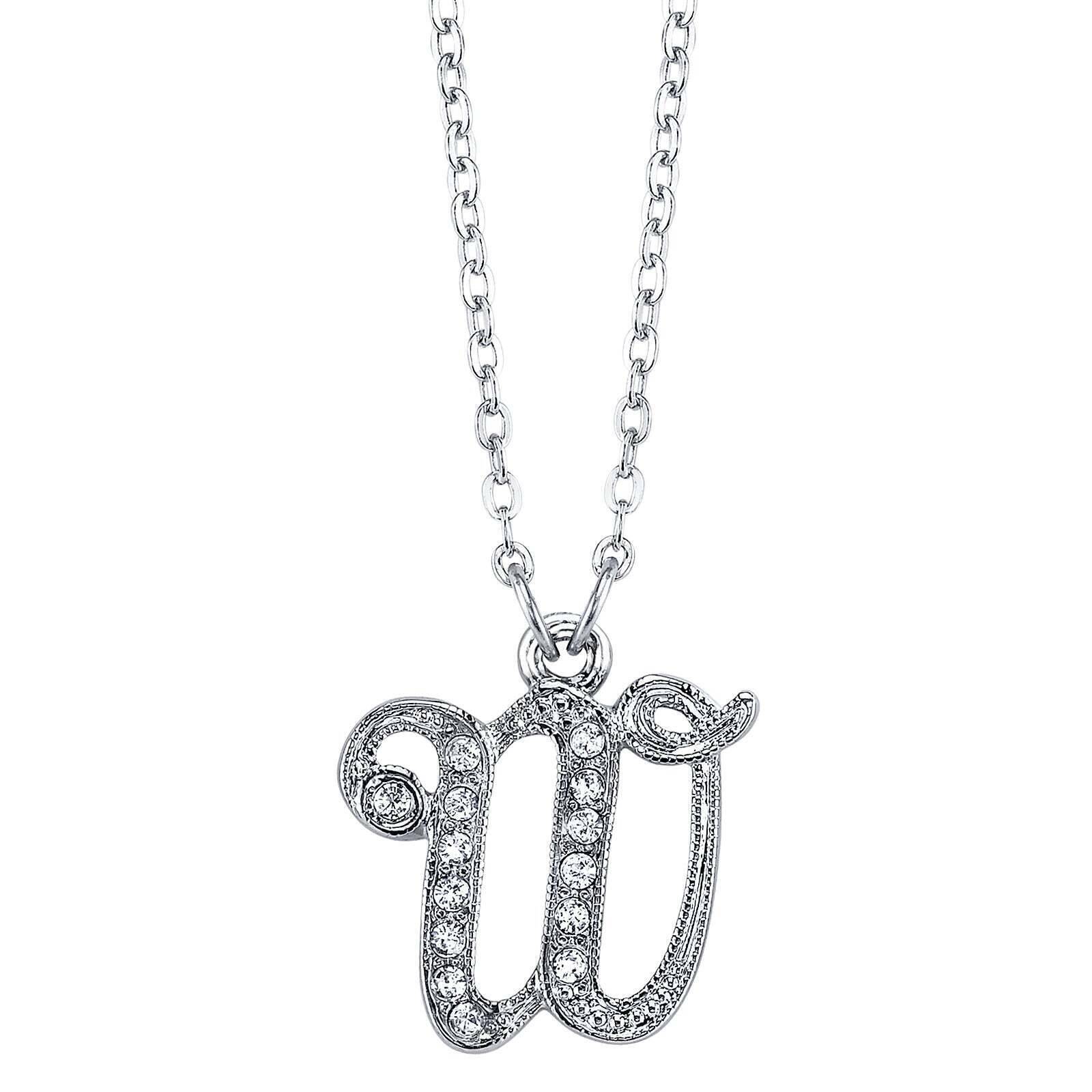 1928 Jewelry European Crystal Initial Necklace 16" + 3" Extender