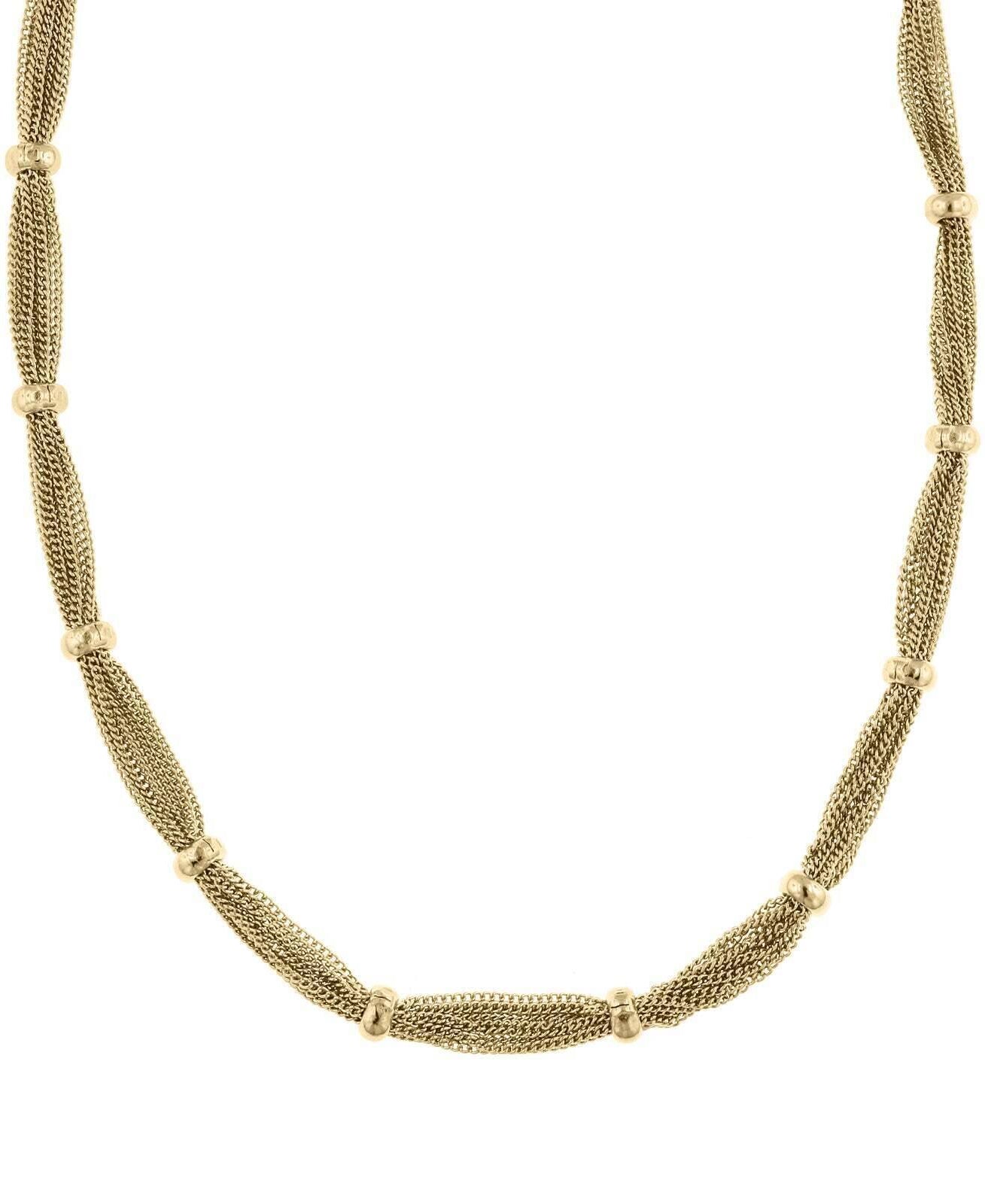2028 Jewelry Gold Station Chain Necklace 18.5"