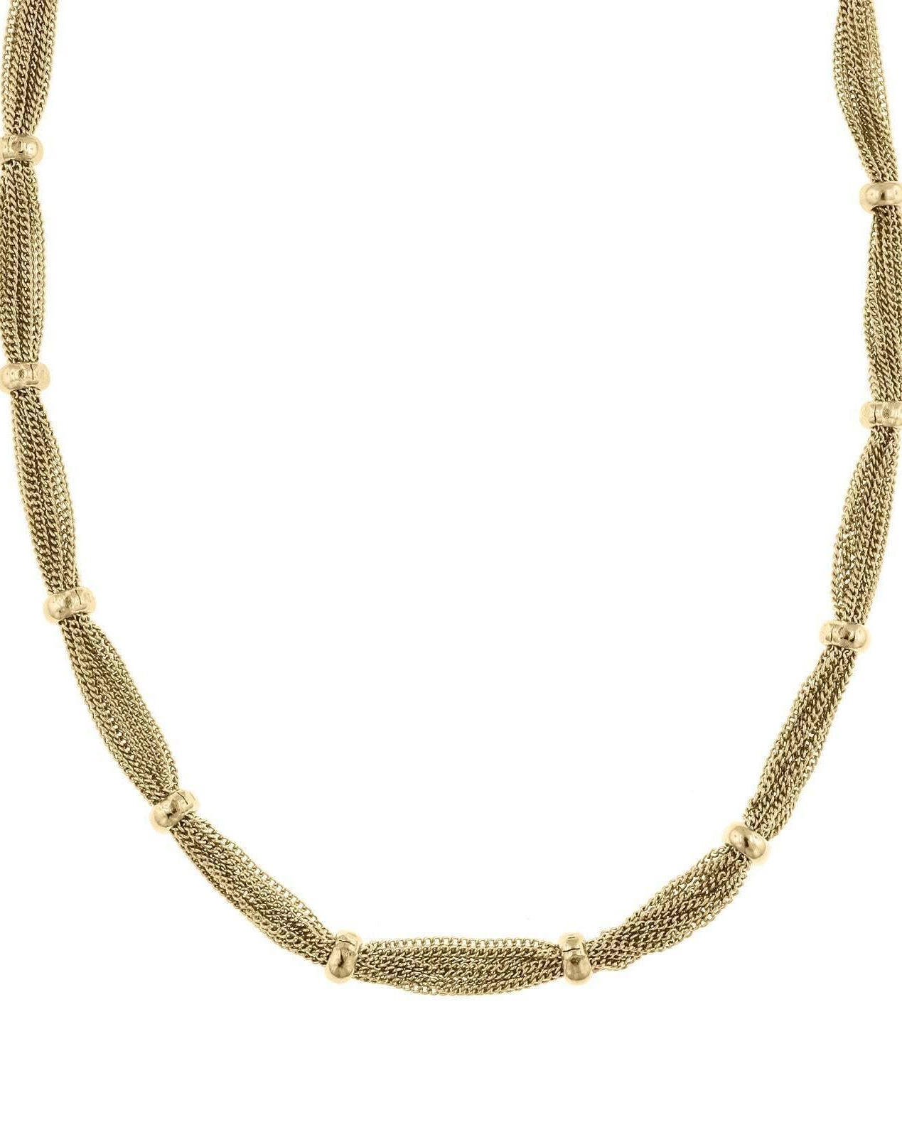 2028 Jewelry Gold Station Chain Necklace 18.5"
