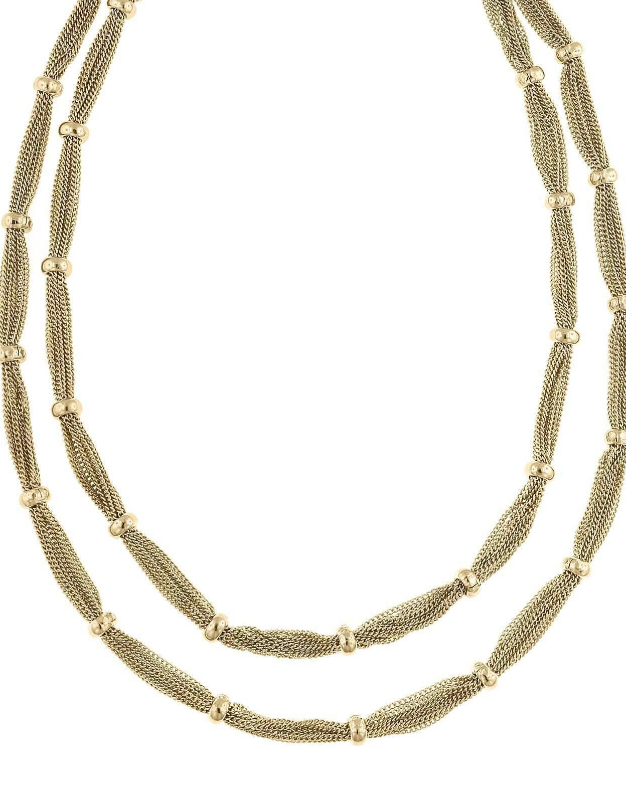 1928 Jewelry Double Strand Station Chain Necklace 16.5"