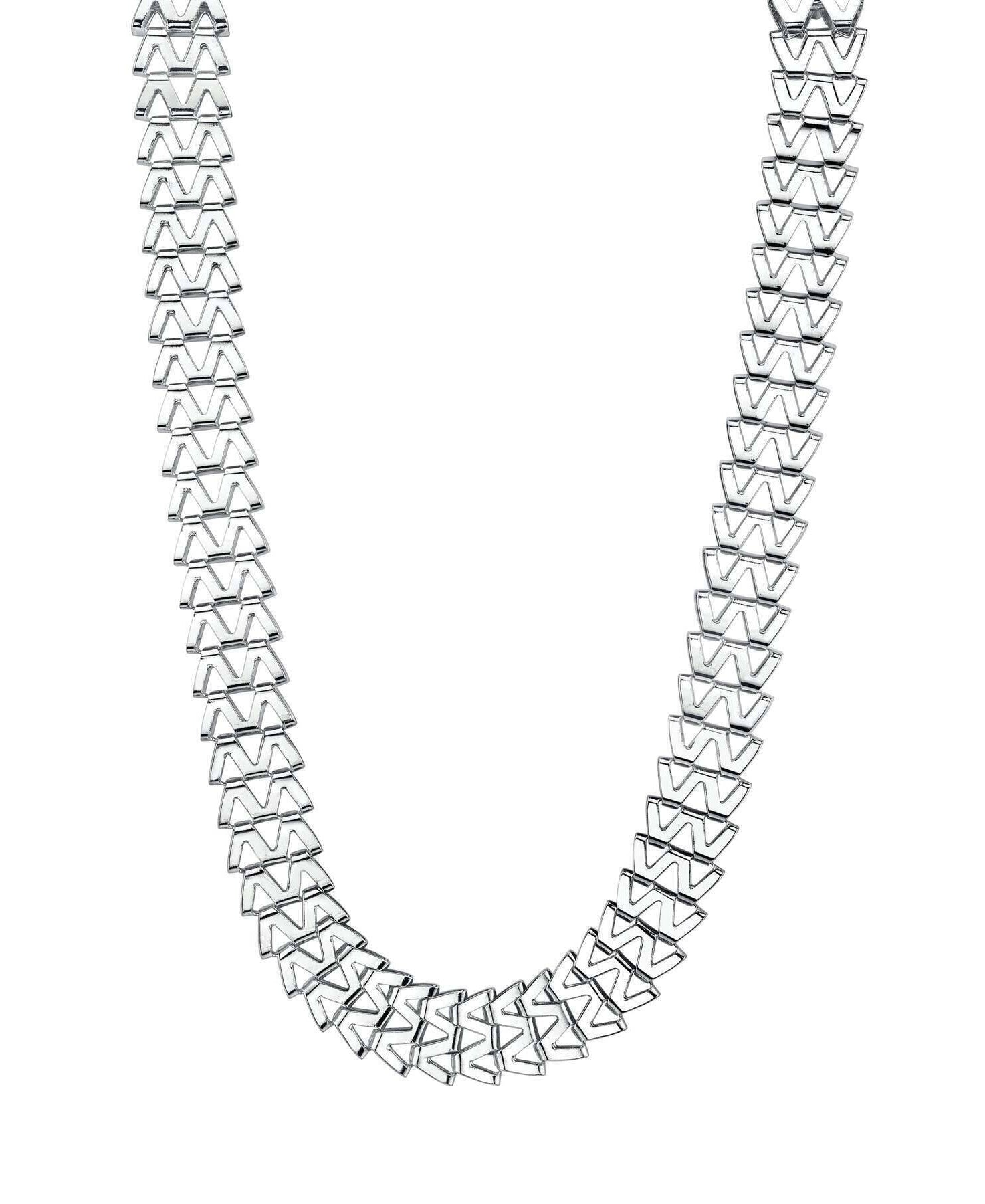 1928 Jewelry Silver W Link Necklace 19.5" + 3" Extender