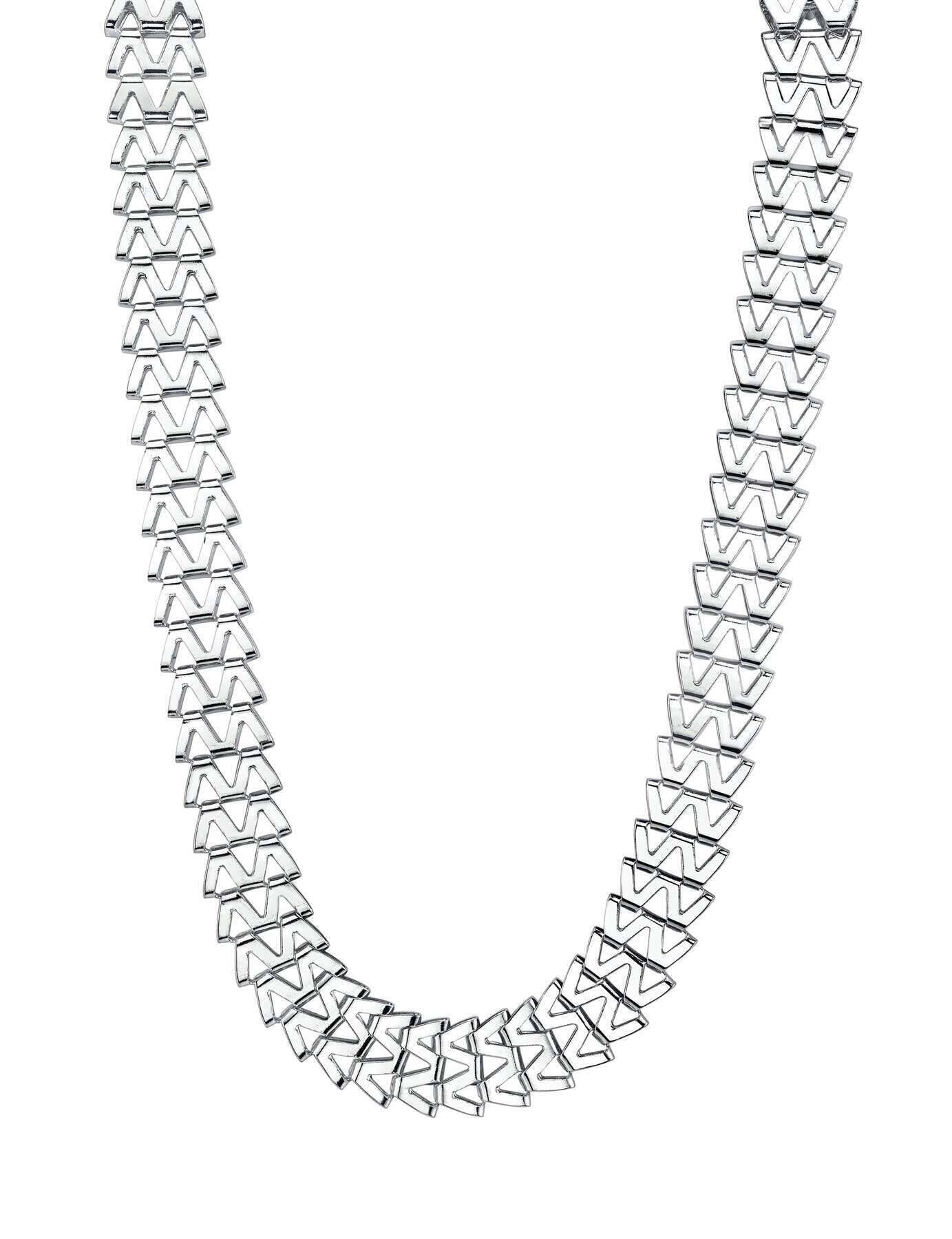 1928 Jewelry Silver W Link Necklace 19.5" + 3" Extender