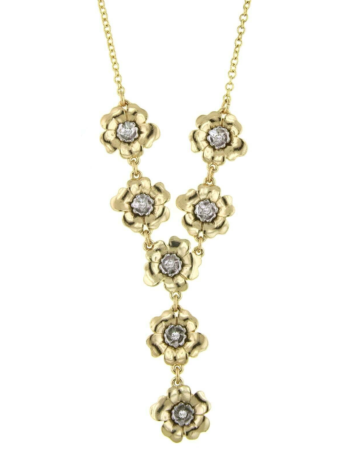 2028 Jewelry Crystal Flower Y-Necklace 18" + 3" Extender