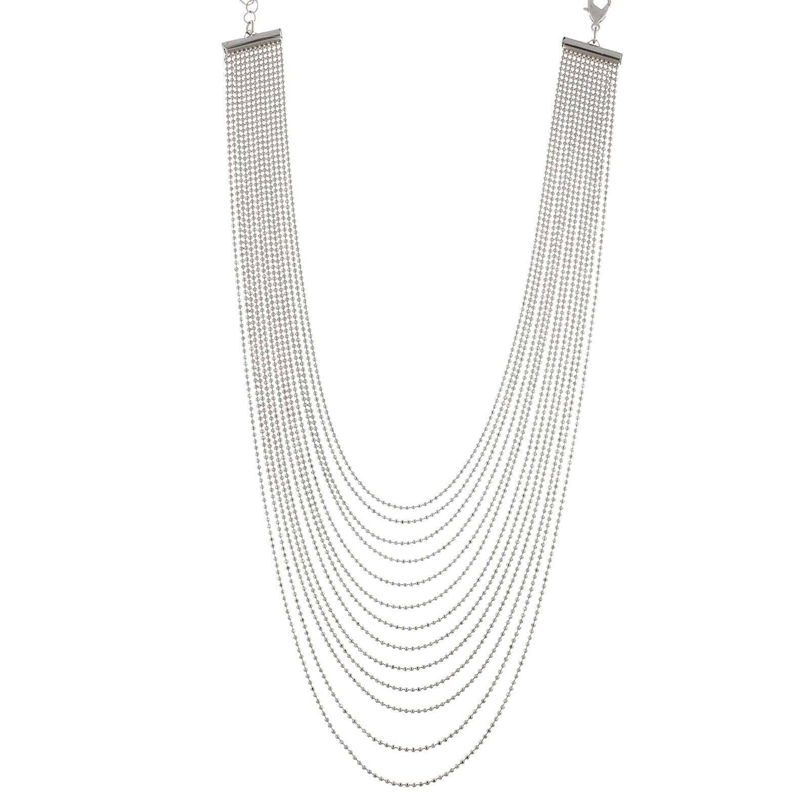 2028 Jewelry Multi-Row Chain Necklace 15" + 3" Extender