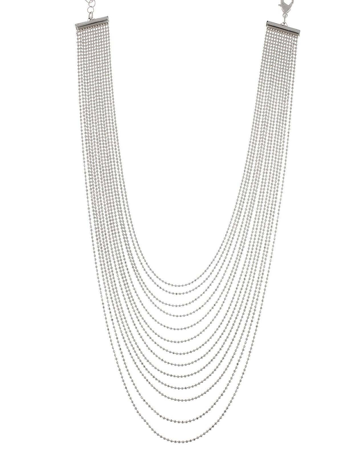 2028 Jewelry Multi-Row Chain Necklace 15" + 3" Extender