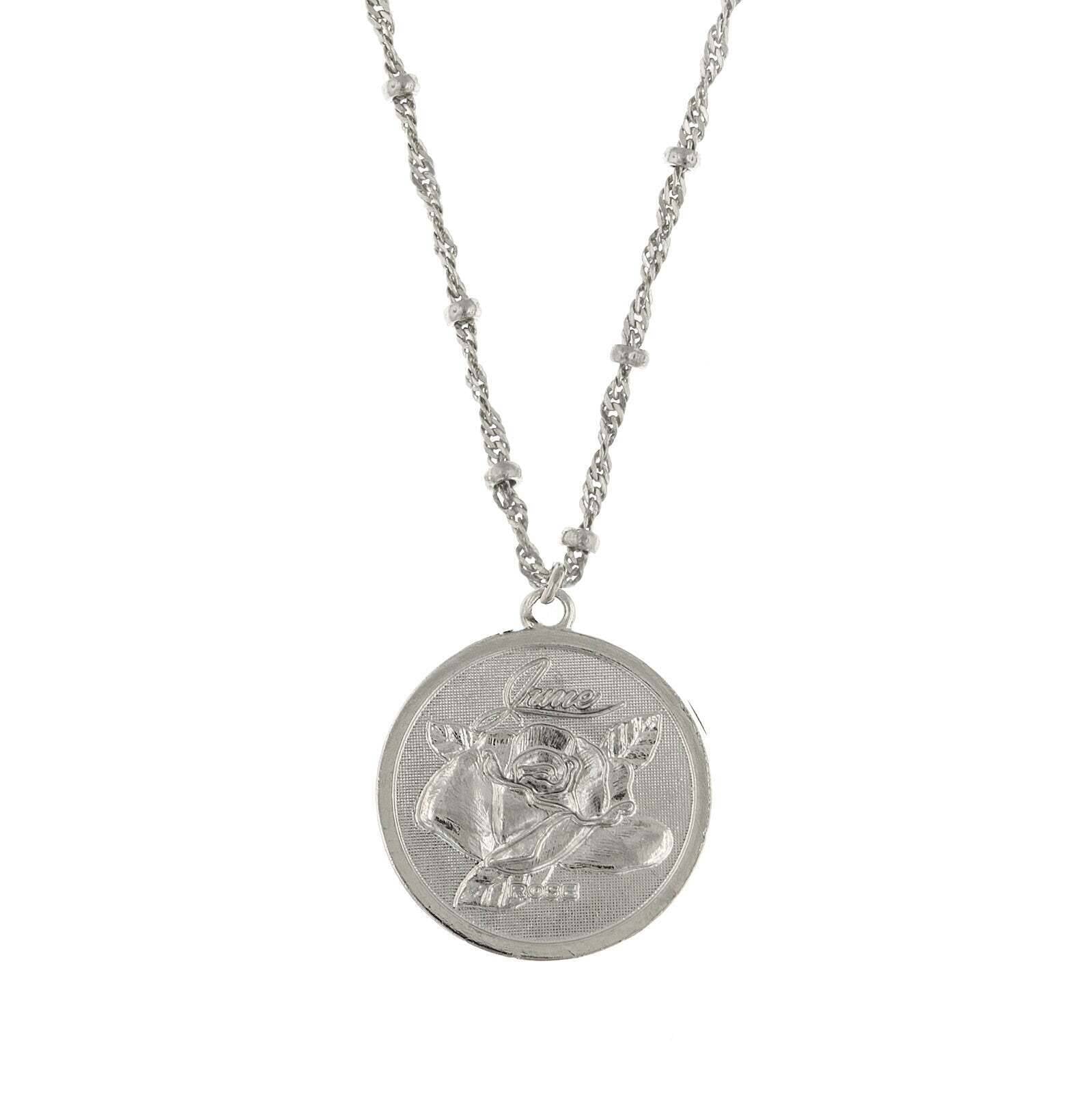 1928 Jewelry Flower Of The Month Pendant Necklace 16" + 3" Extender