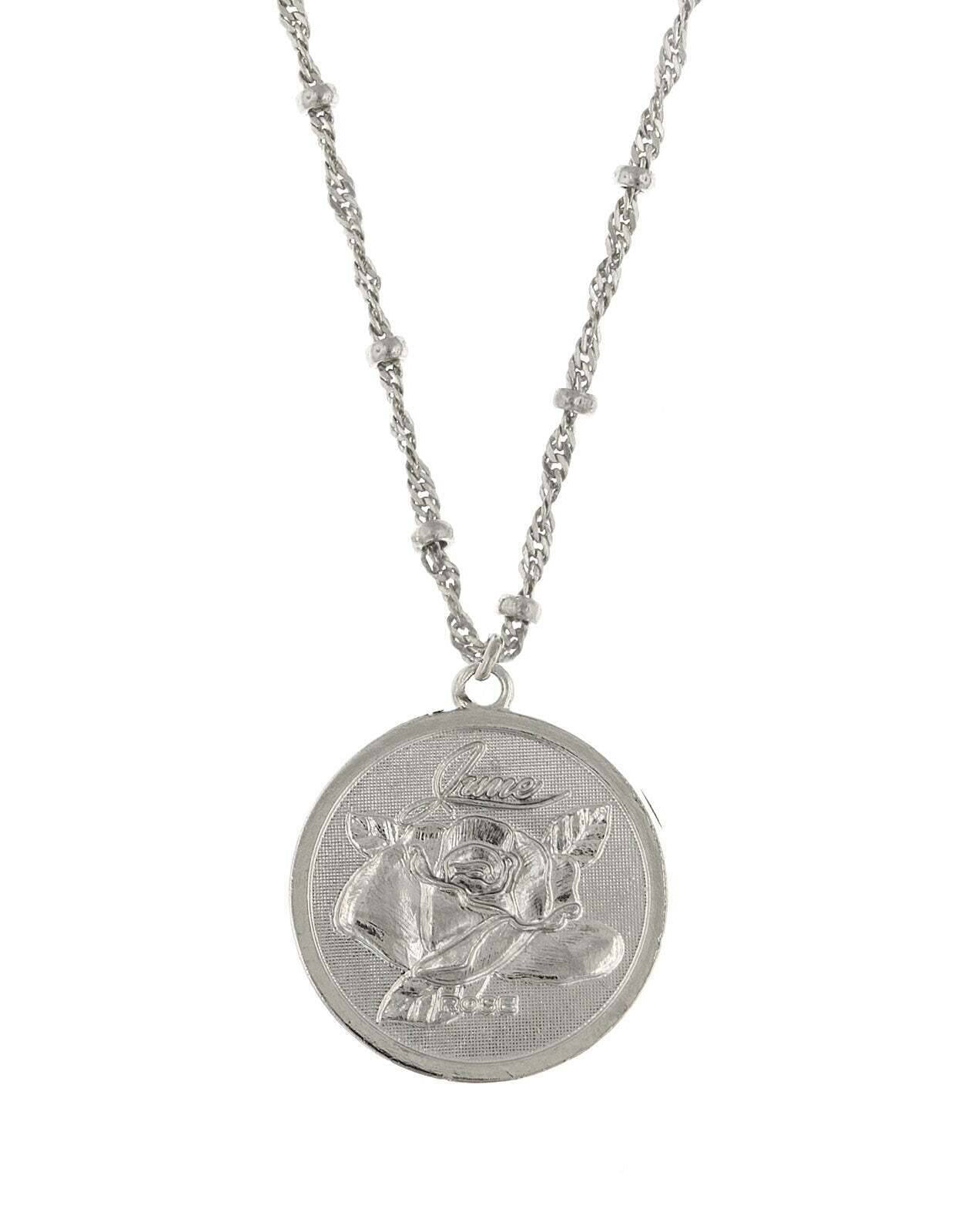 1928 Jewelry Flower Of The Month Pendant Necklace 16" + 3" Extender