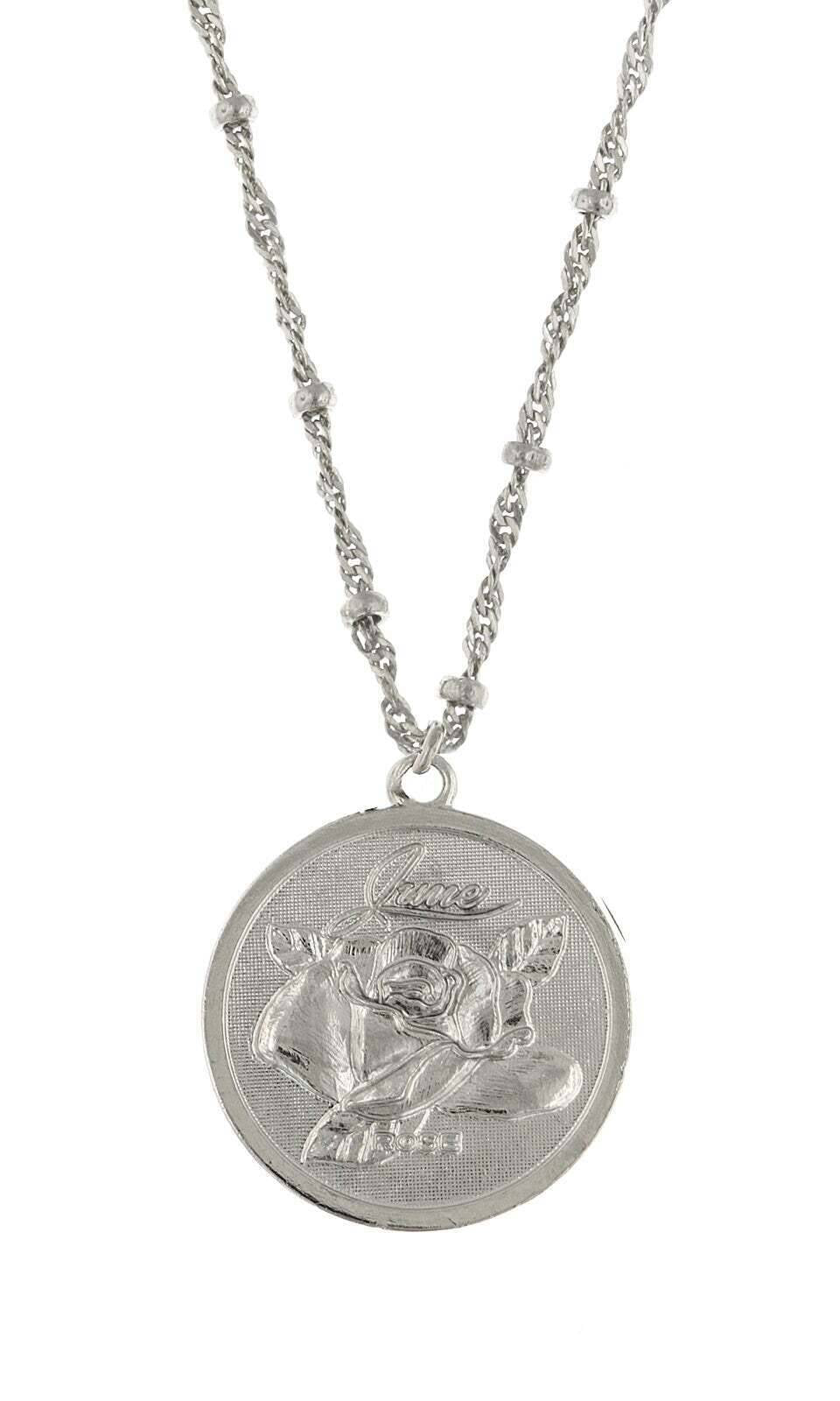 1928 Jewelry Flower Of The Month Pendant Necklace 16" + 3" Extender