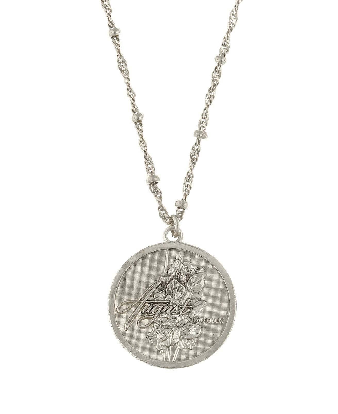 1928 Jewelry Flower Of The Month Pendant Necklace 16" + 3" Extender