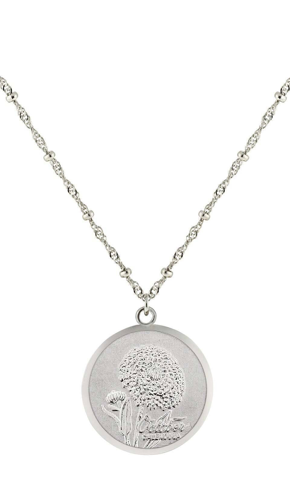 1928 Jewelry Flower Of The Month Pendant Necklace 16" + 3" Extender