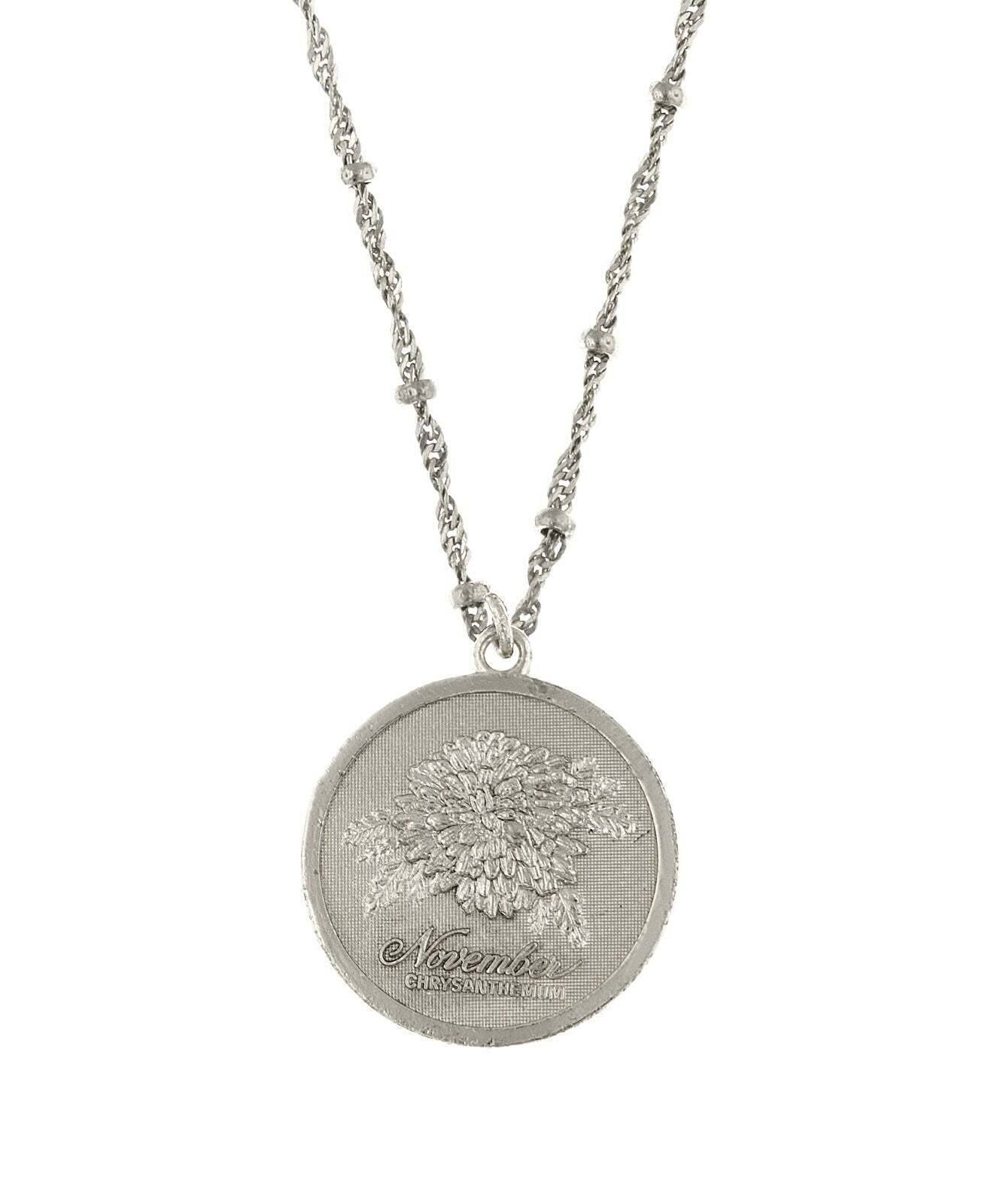 1928 Jewelry Flower Of The Month Pendant Necklace 16" + 3" Extender