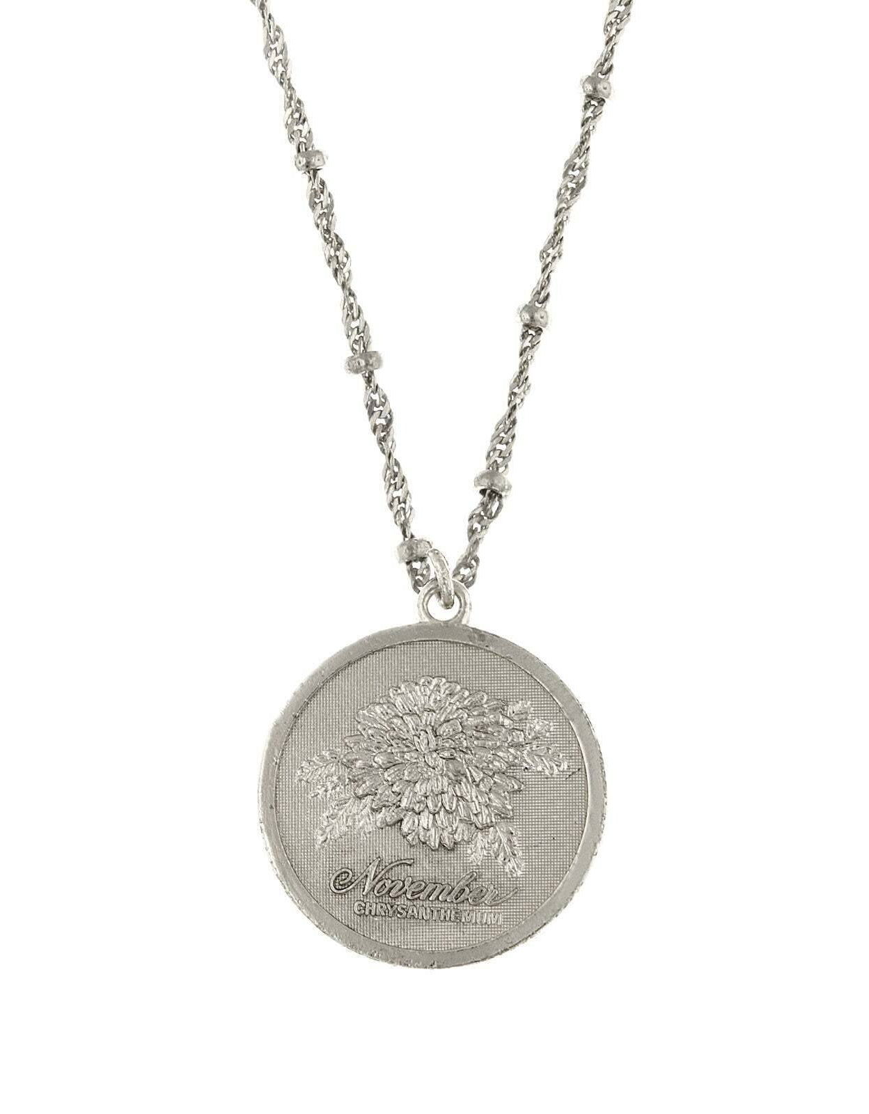 1928 Jewelry Flower Of The Month Pendant Necklace 16" + 3" Extender