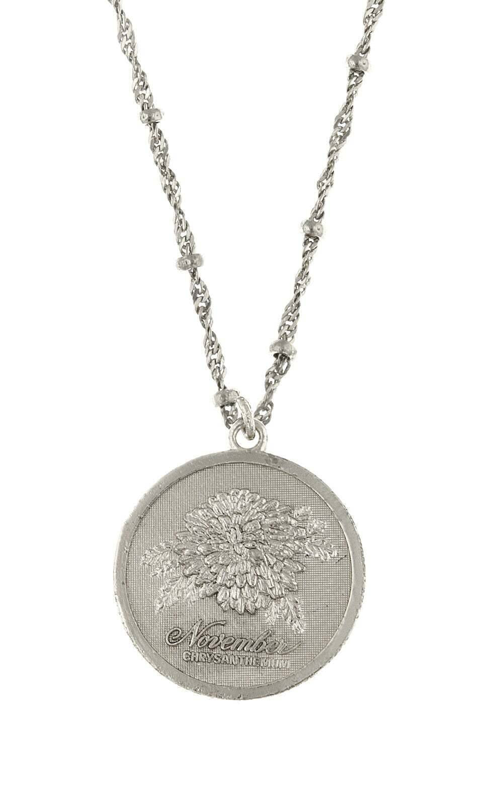 1928 Jewelry Flower Of The Month Pendant Necklace 16" + 3" Extender