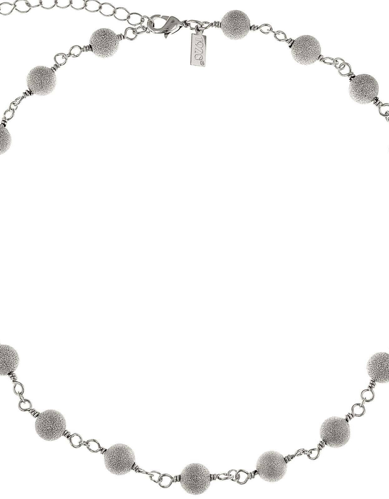 1928 Jewelry Round Textured Beaded Linked Necklace 15" + 3" Extender