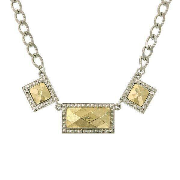 1928 Jewelry Fusion Lux 3 Horizontal Necklace 16" + 3" Extender