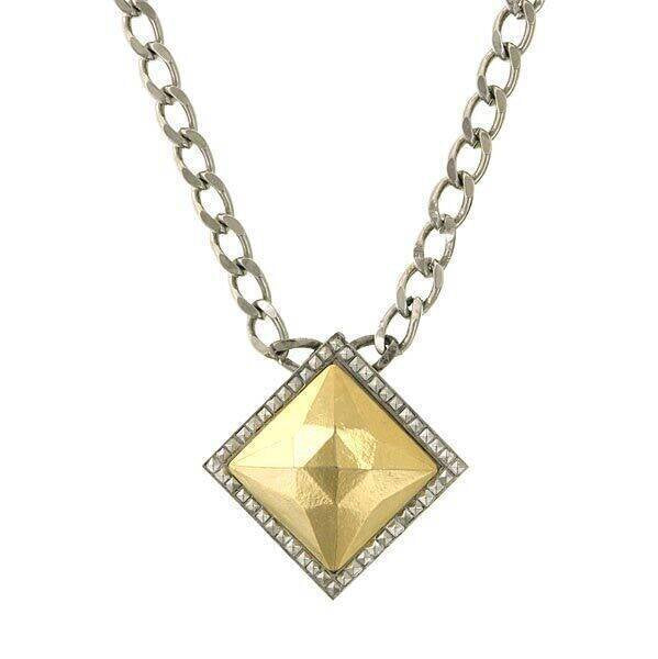 1928 Jewelry Fusion Lux Square Pendant Necklace 16" + 3" Extender