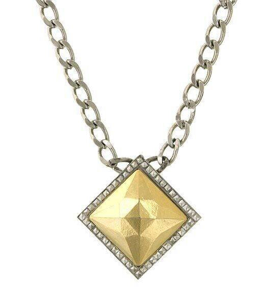 1928 Jewelry Fusion Lux Square Pendant Necklace 16" + 3" Extender