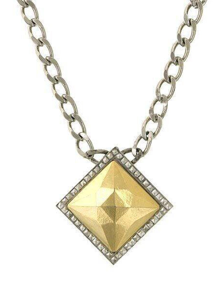 1928 Jewelry Fusion Lux Square Pendant Necklace 16" + 3" Extender
