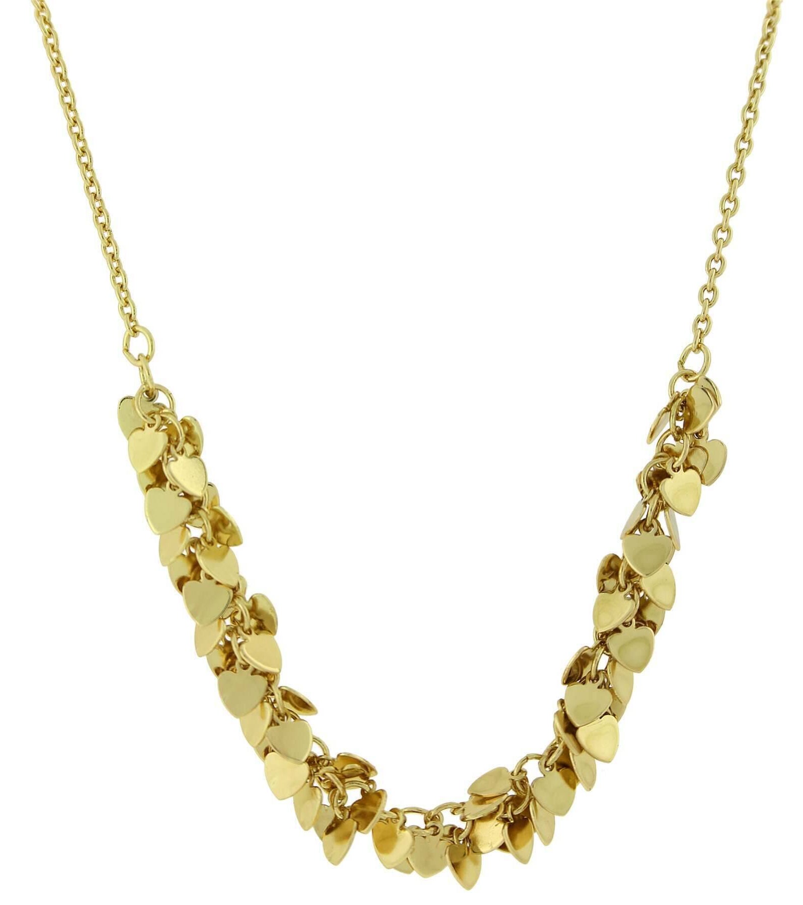 1928 Jewelry Gold Cluster Heart Necklace 16"