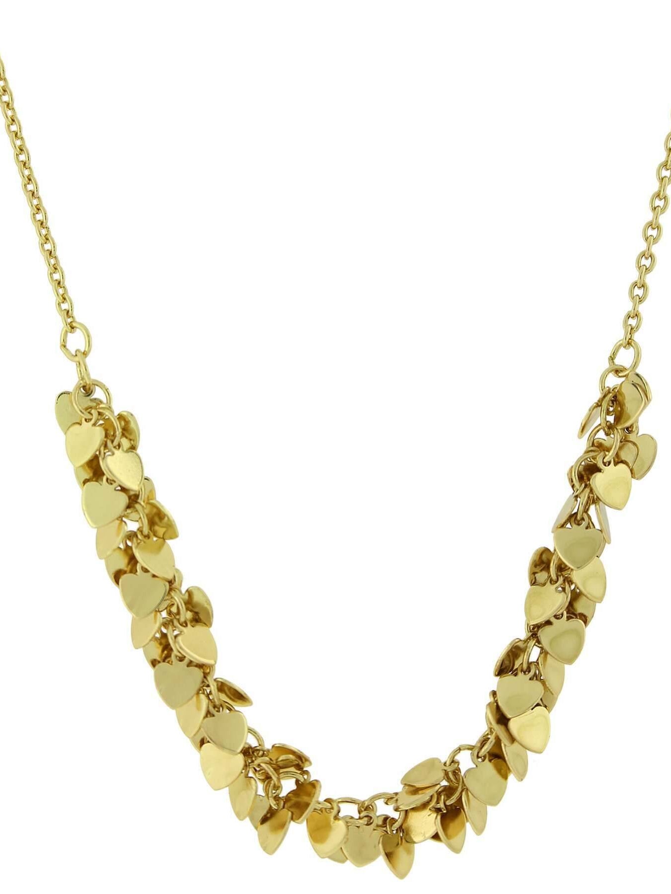 1928 Jewelry Gold Cluster Heart Necklace 16"