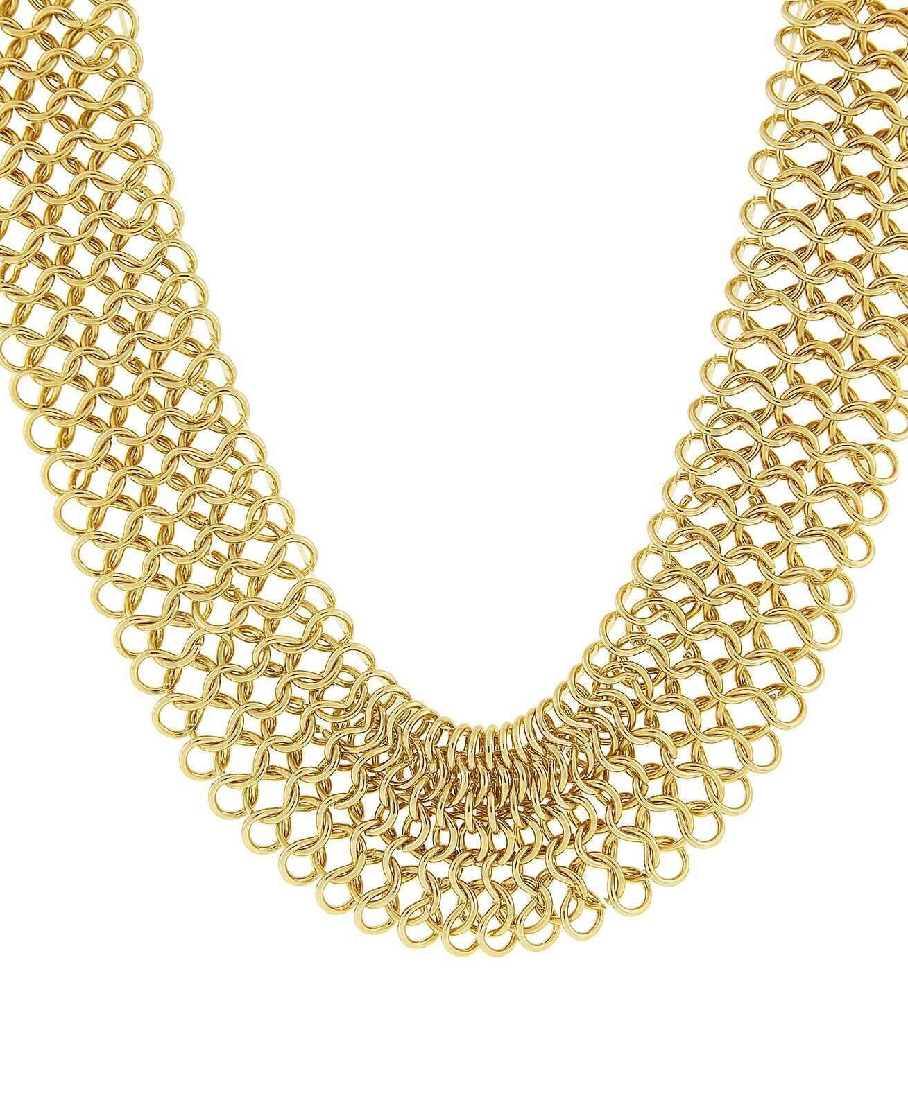 2028 Jewelry Intertwined Link Chain Collar Necklace 18" + 3" Extender