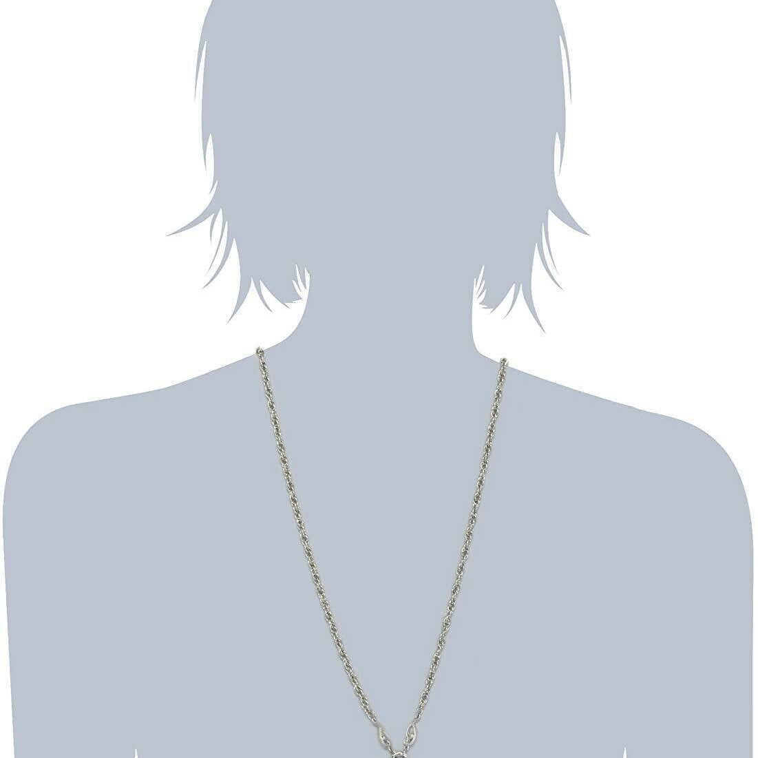 1928 Jewelry Heart Filigree Badge & Eyeglass Holder Chain Necklace 28"