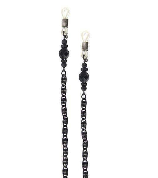 1928 Jewelry Black Chain And Black Eyeglass Holder Chain Necklace 30"