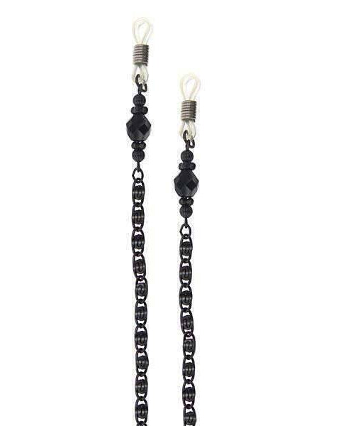 1928 Jewelry Black Chain And Black Eyeglass Holder Chain Necklace 30"