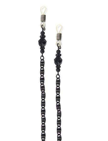 1928 Jewelry Black Chain And Black Eyeglass Holder Chain Necklace 30"