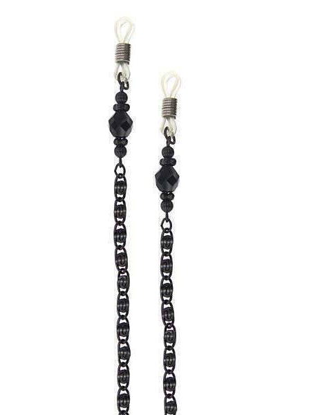 1928 Jewelry Black Chain And Black Eyeglass Holder Chain Necklace 30"