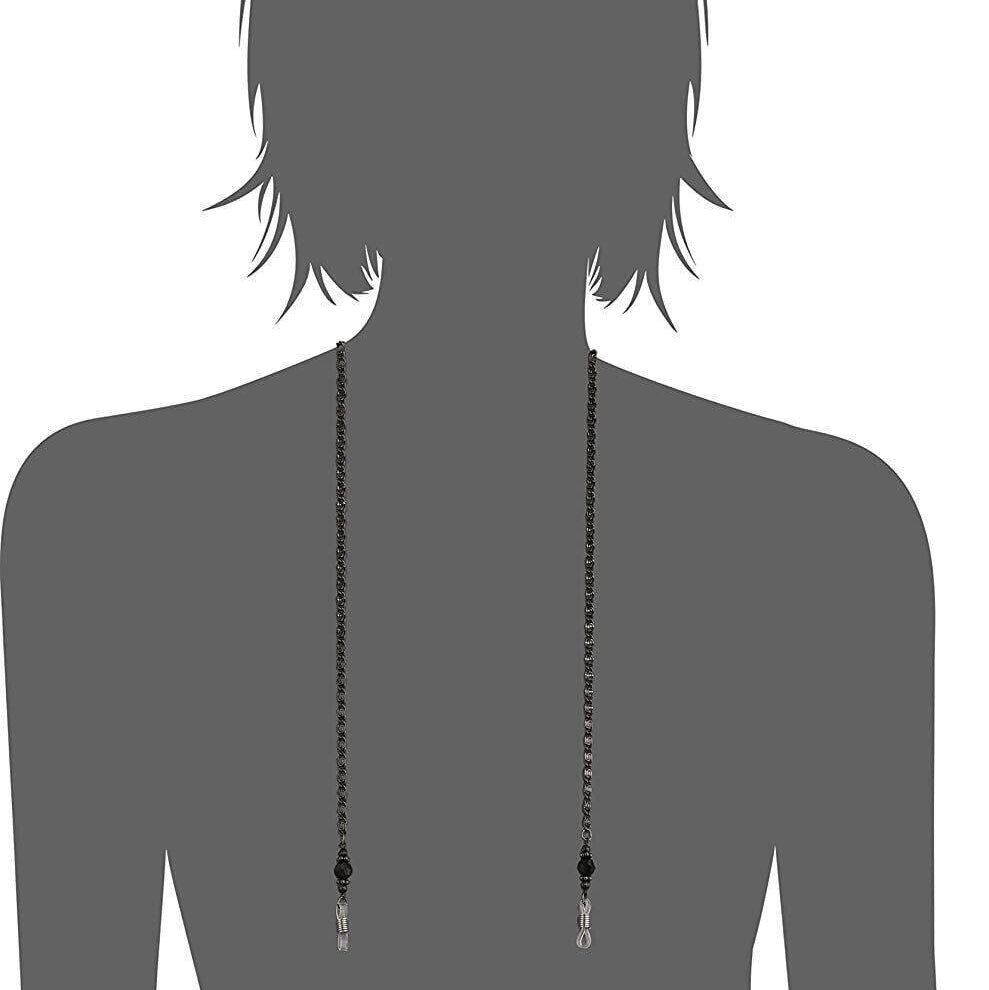 1928 Jewelry Black Chain And Black Eyeglass Holder Chain Necklace 30"