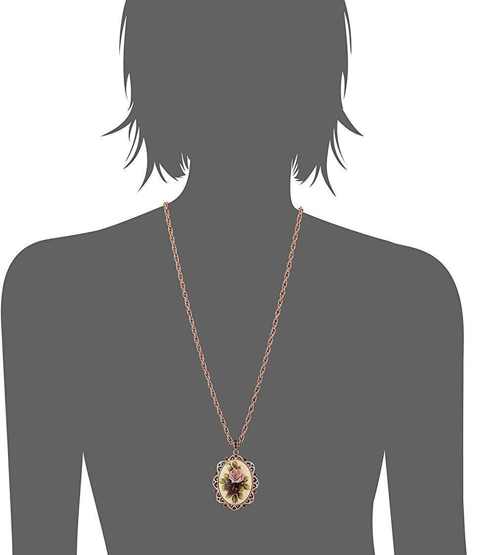 1928 Jewelry Manor House Victorian Pendant Necklace, 28"