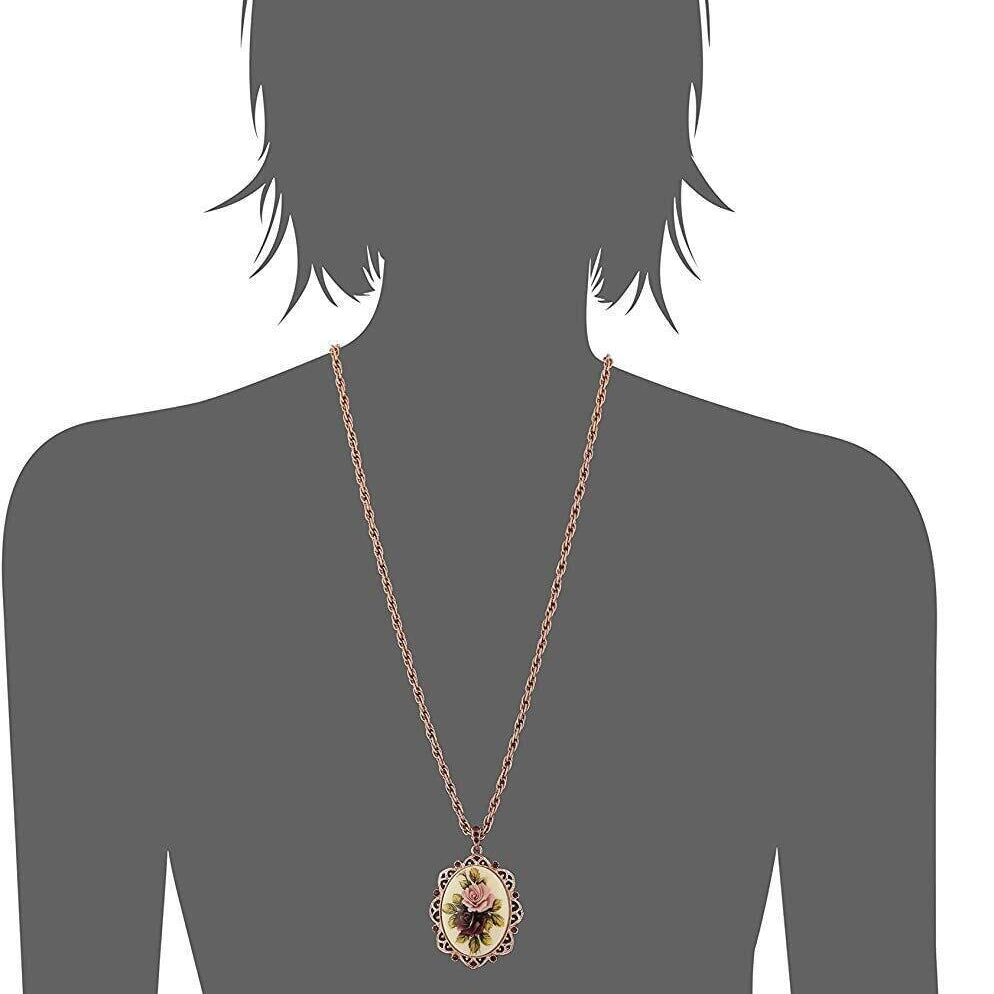 1928 Jewelry Manor House Victorian Pendant Necklace, 28"