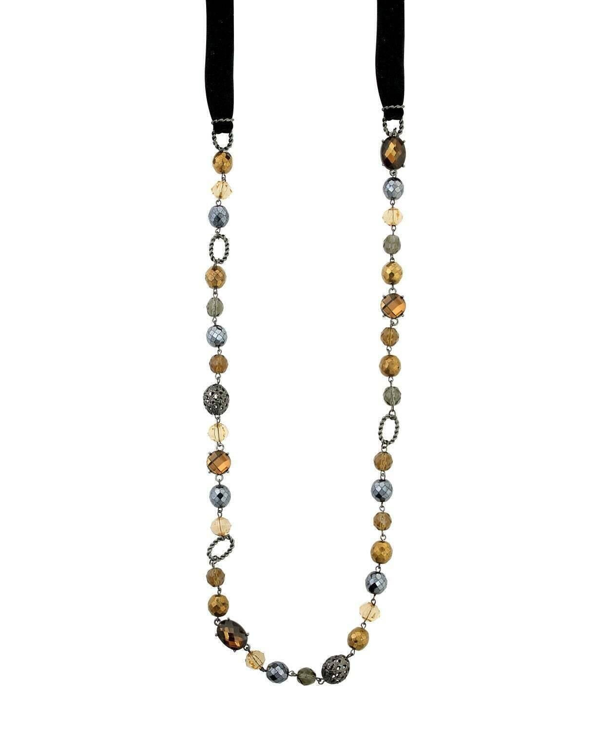 2028 Jewelry Black Smoke Topaz Beaded Necklace 42"