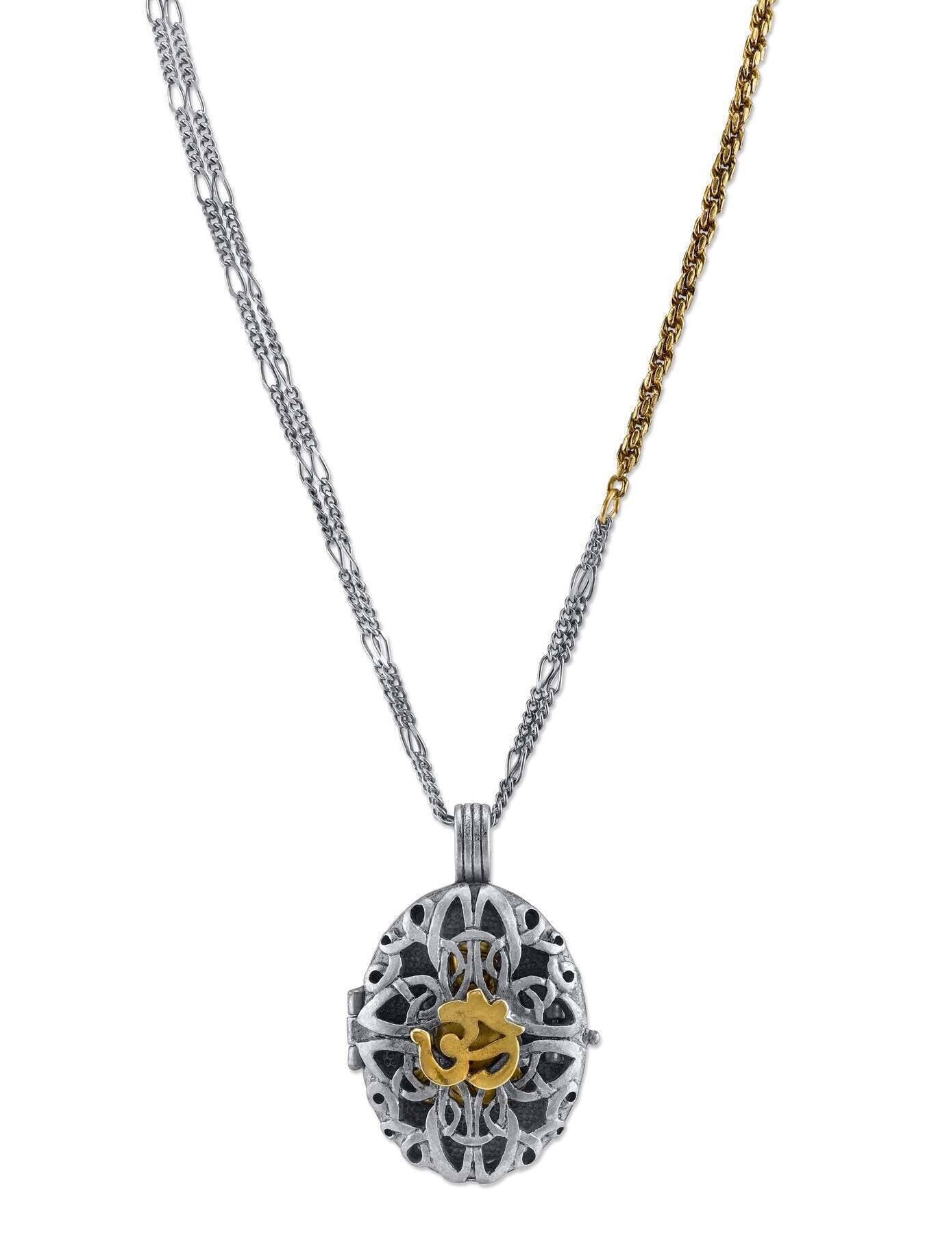 T.R.U. Ohm Filigree With Enclosed Buddha Locket Necklace 36"
